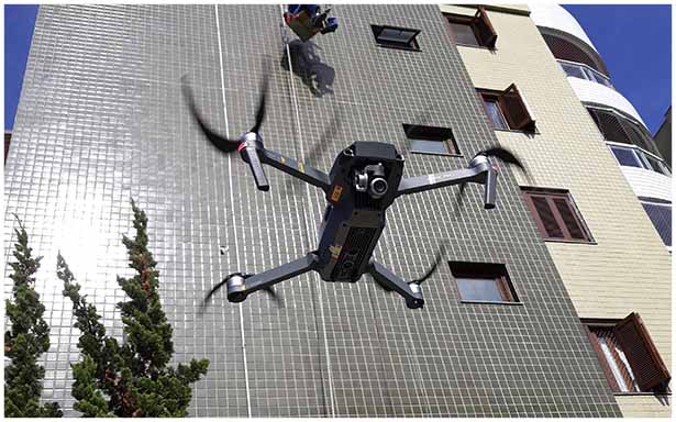 Vistoria e ensaio com drone